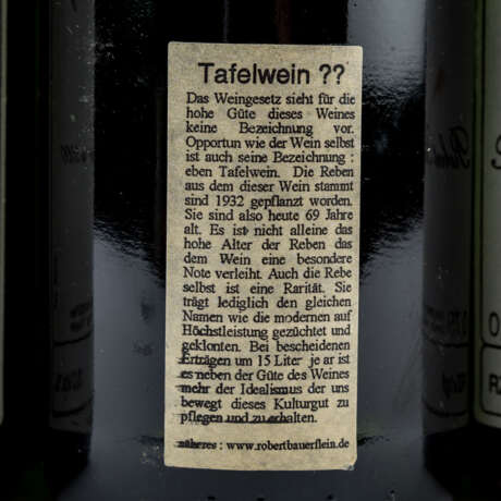 DEUTSCHER TAFELWEIN NECKAR 9 Flaschen ROBERT BAUER RIESLING 2000 - photo 4