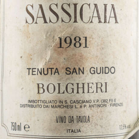 TENUTA SAN GUIDO 1 Flasche SASSICAIA 1981 - photo 1