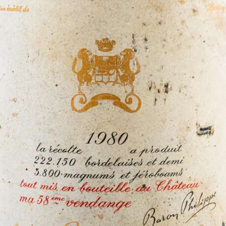 CHÂTEAU MOUTON 1 Flasche ROTHSCHILD 1980 - Foto 3