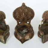 3 indische Öllampen alt bis antik - photo 1