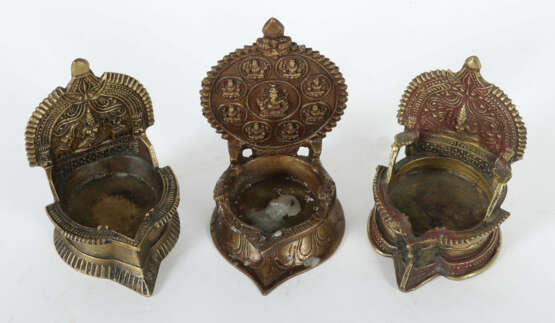 3 indische Öllampen alt bis antik - Foto 1