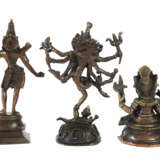 3 Bronzefiguren Indien - photo 2