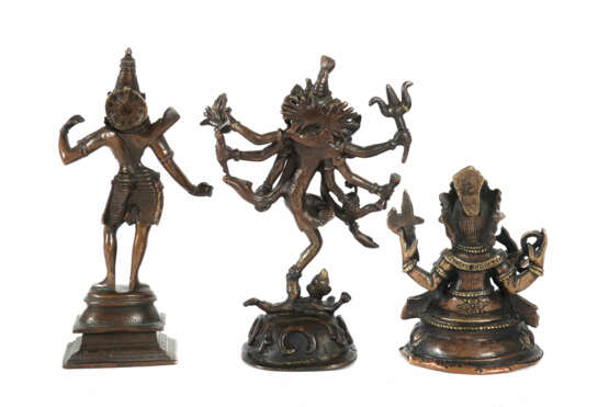 3 Bronzefiguren Indien - Foto 2