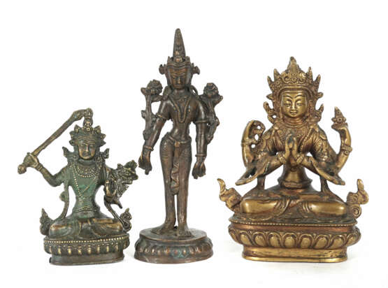 3 buddhistische Bronzen Indien/Nepal - photo 1