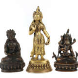 3 buddhistische Bronzefiguren Nepal - photo 1