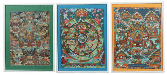 5 Thangkas Nepal/Tibet 2. Hälfte 20. Jh. - Foto 2