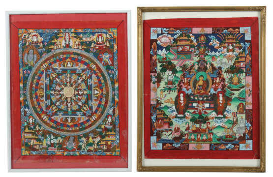 5 Thangkas Nepal/Tibet 2. Hälfte 20. Jh. - photo 3