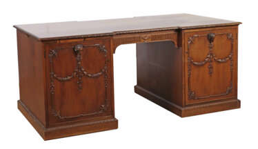 Partner-Desk mit eingebautem Tresor um 1920