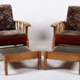 Paar Sessel mit ausziehbaren Fußbänken 20. Jh. - фото 2