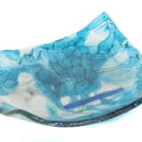 M. Trizulick ? Quadratische Schale aus massivem farblosem Glas mit blauen Wolken- bzw. Schliereneinschmelzungen - фото 1