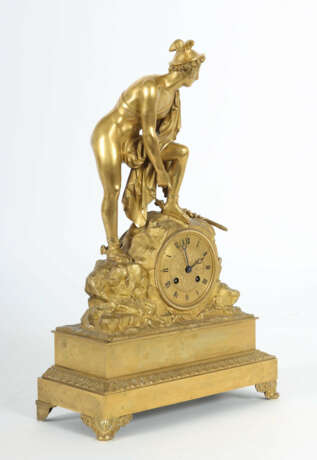 Bronze d'oré Figurenpendule mit Hermes Frankreich - Foto 3