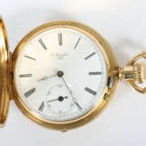 Goldtaschenuhr mit Holzständer Gelbgold 750 - photo 3