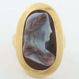 Kamee-Ring Gelbgold 750/Chalcedon (?) - Foto 1