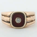 Onyxring mit Diamant Roségold 585 - photo 1