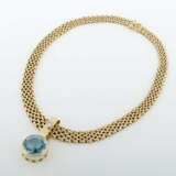 Moderner Blautopasanhänger an Goldcollier Gelbgold 585/750 - Foto 3