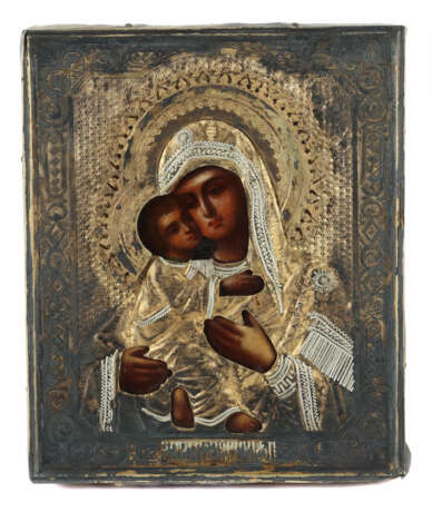 Ikone ''Mutter Gottes von Wladimir'' mit Oklad Russland - фото 1