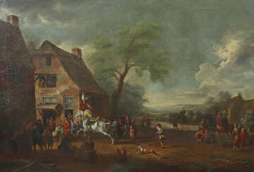 Demarne, Jean-Louis Brüssel 1744 - 1829 Paris, Landschaftsmaler und Radierer, bekannt für seine Hafen- und Marktszenen sowie Landschaften mit Tierstaffage