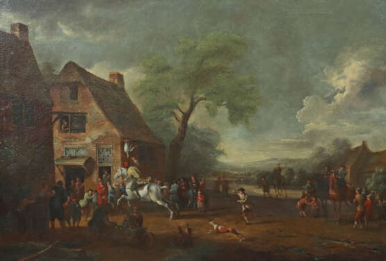 Demarne, Jean-Louis Brüssel 1744 - 1829 Paris, Landschaftsmaler und Radierer, bekannt für seine Hafen- und Marktszenen sowie Landschaften mit Tierstaffage - Foto 1