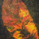 Flaming feather Canvas on cardboard Lacquer Contemporary art Moldova 2022 - photo 1