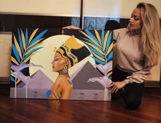 The Queen of Egypt Acrylic on canvas 100.5 by 81.5 cm. Аэрограф Модернизм realism Россия 2022 г. - фото 2