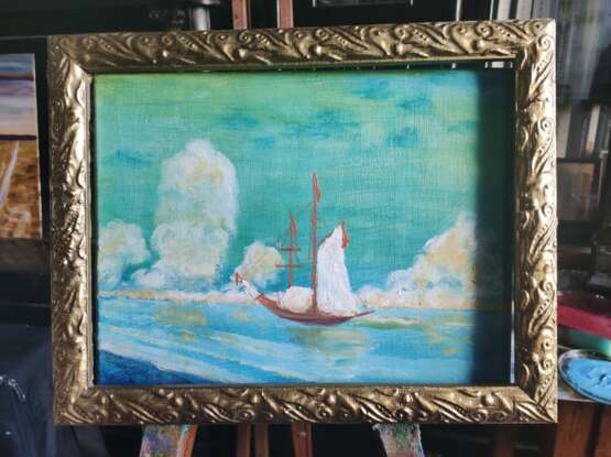Painting “Morning at sea. Morning at the sea.”, Canvas on the subframe, Oil paint, Impressionist, Marine, Ukraine, 2021 - photo 2