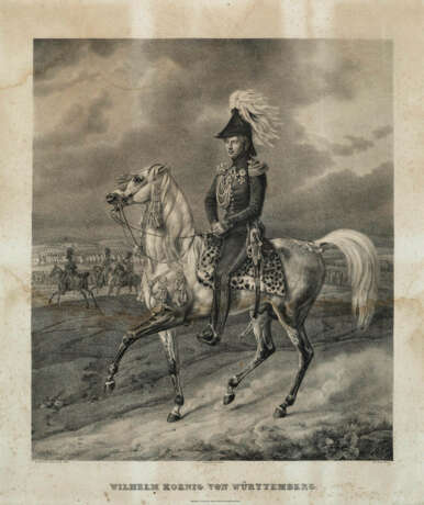 Franz Adam, u. a. - Wilhelm König von Württemberg zu Pferd - photo 1