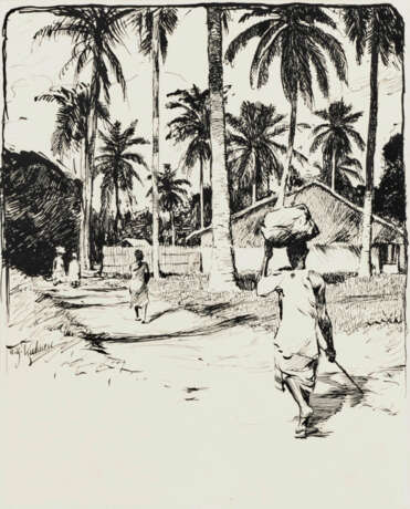 Wilhelm Kuhnert - Afrikanische Dorfszene - Foto 1