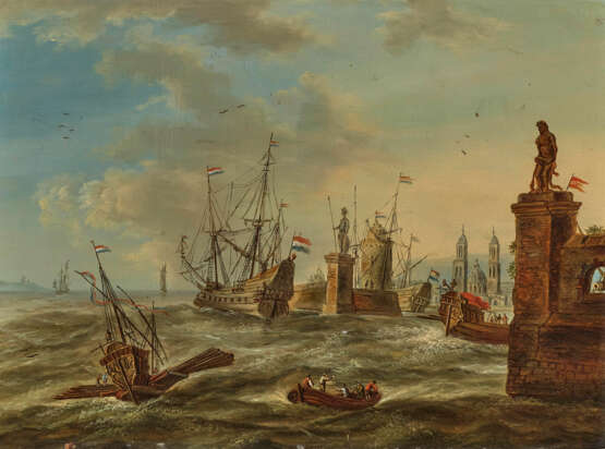 Unbekannt im Stil des 17. Jahrhunderts - Hafenszene - Foto 1