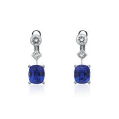 CHAUMET 'CLARISSE' SAPPHIRE AND DIAMOND EARRINGS