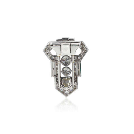 ART DECO DIAMOND CLIP BROOCH - Foto 2