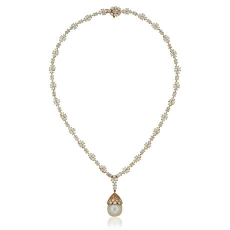 HARRY WINSTON CULTURED PEARL AND DIAMOND NECKLACE - Foto 2