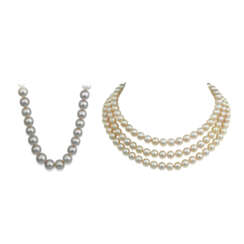 TWO CULTURED PEARL NECKLACE