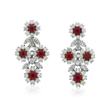 RUBY AND DIAMOND EARRINGS - photo 1