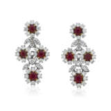 RUBY AND DIAMOND EARRINGS - Foto 1