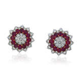 DIAMOND AND RUBY EARRINGS - фото 1