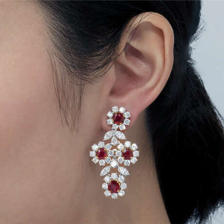 RUBY AND DIAMOND EARRINGS - photo 3