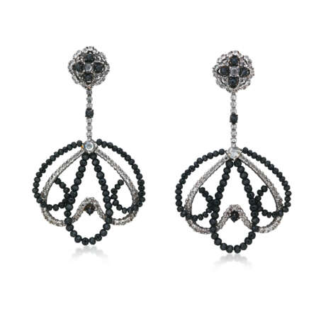 CARNET EARRINGS; TOGETHER WITH A COLOURED DIAMOND AND DIAMOND NECKLACE - фото 4