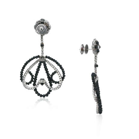 CARNET EARRINGS; TOGETHER WITH A COLOURED DIAMOND AND DIAMOND NECKLACE - фото 5