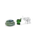 A BACCARAT LOET TANGANYIKA ELEPHANT CRYSTAL FIGURINE; TOGETHER WITH AN ELEPHANT GLASS FIGURINE AND A BOWL AND COVER - Auktionspreise