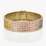 Armband mit regenbogenfarbenen Saphiren und Diamanten - Foto 1