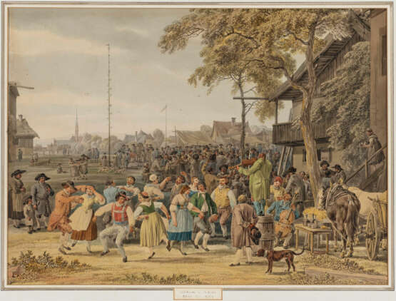 Wilhelm von Kobell - Jahrmarkt mit tanzenden Bauern - фото 1