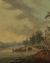 Deutsch (Christian Georg Schütz, 1718-1791, Umkreis ?) Ende 18. Jh. - Flusslandschaften mit Figurenstaffage
