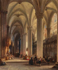Jules Victor Genisson - Im Inneren einer gotischen Kathedrale