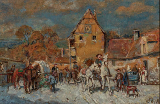 Wilhelm Velten - Winterlicher Pferdemarkt - фото 1