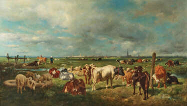 Wilhelm Frey - Viehweide an der holländischen Küste