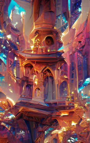 Next World Temple Set of 11 pcs. Искусственный Интеллект Нейрографика Provenance Fantasy Georgia 2022 - photo 1