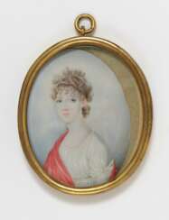 Unbekannt im Stil des frühen 19. Jhs. - Bildnis einer jungen Dame mit rotem Schal