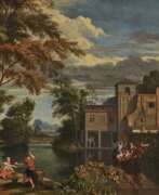 Albert Meyering. Albert Meyering - Antikische Landschaft mit verfallendem Palast