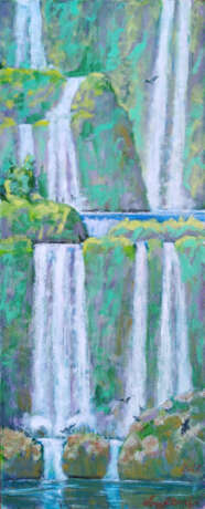 Design Painting “Фантастический водопад”, Fiberboard, Oil on fiberboard, Realist, Фантастический водопад, Russia, 2022 - photo 1