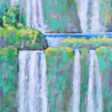 Design Gemälde „Фантастический водопад“, Hartfaserplatte, Öl auf Faserplatte, Realismus, Фантастический водопад, Russland, 2022 - Foto 1
